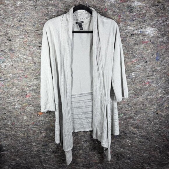 Alfani Cardigan Sweater Womens XL Gray Long Sleeve Open‎ Front Lightweight Knit - Picture 1 of 11